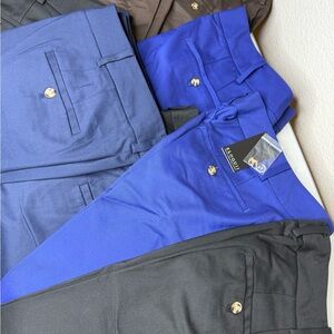Women’s10-piece black, navy blue, dark brown, and bright blue dress pants bundle